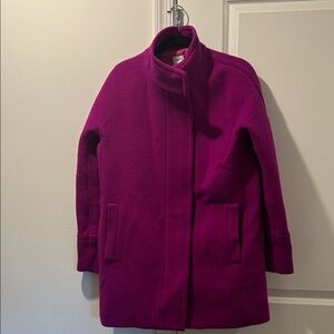 J. Crew Wool-Blend Fuchsia Pea Coat